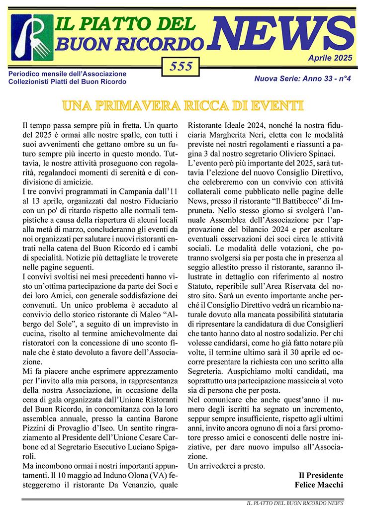News Aprile 2025